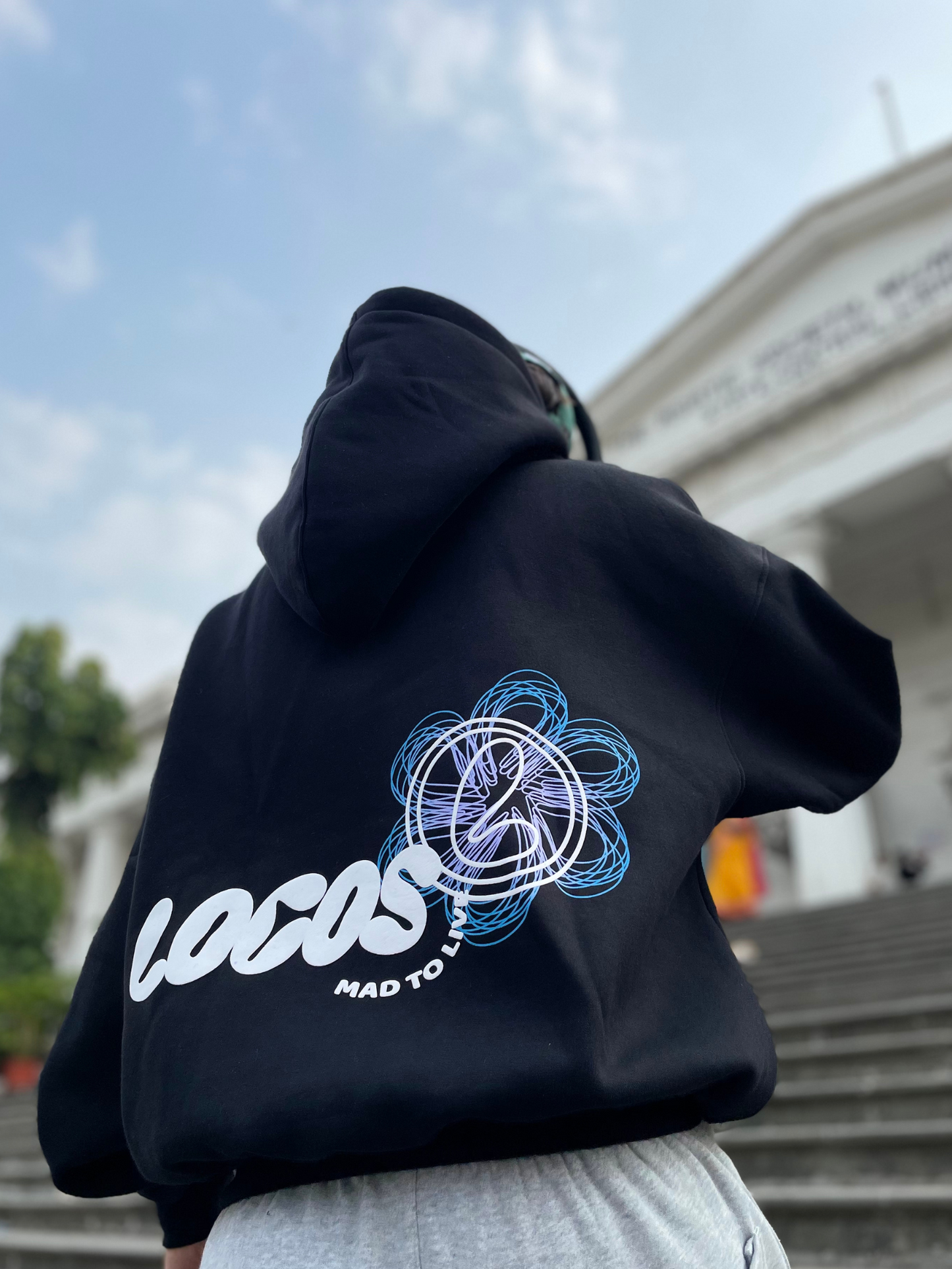 Gradient Flower print Hoodie